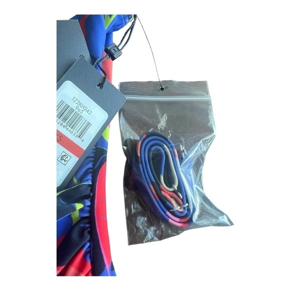 Tommy Hilfiger BLUE MULTI Ruffle Tankini Swim Top NEW XS Style TZ2KH242 NEW - Picture 8 of 14